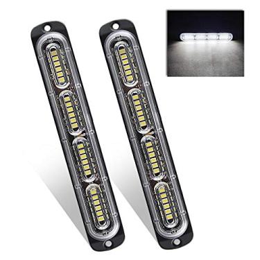 Imagem de Teguangmei Luzes estroboscópicas de aviso de emergência, pacote com 2 unidades de 24 LED 72 W Piscante Superfície de Montagem Branca Caution Construction Hazard Light Bar para Carro Caminhão Barco ATVs 12 – 24 V