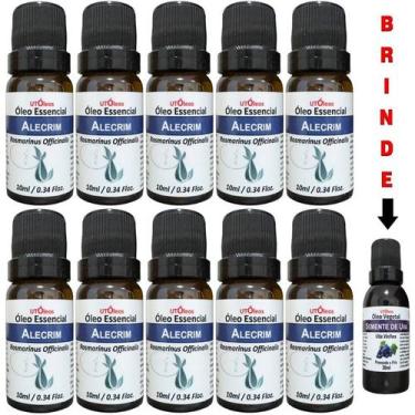 Imagem de 10x Óleo Essencial De Alecrim 100% Puro 100ml - Utoleos