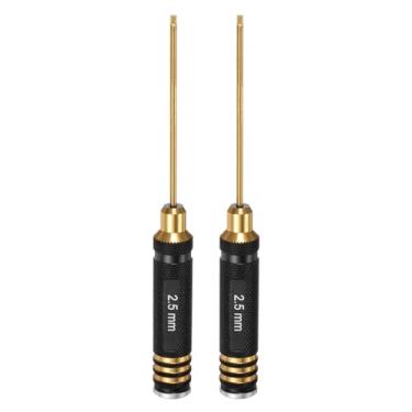 Imagem de HARFINGTON 2 peças de chave de fenda sextavada RC de 2,5 mm de titânio, chaves de fenda hexagonais de aço, ferramenta de reparo de chave sextavada RC para modelos RC, carro, helicóptero, barco