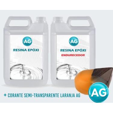 Imagem de Resinas Epóxi 1KG + Corante semi-transparente laranja Ag - Resinas ag