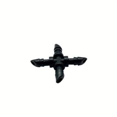 Imagem de 20 peças de conectores cruzados de irrigação para mangueira de 4/7 mm, acessórios de irrigação por gotejamento de 1/4 polegada, acoplamento de 4 vias para sistemas de irrigação por gotejamento de