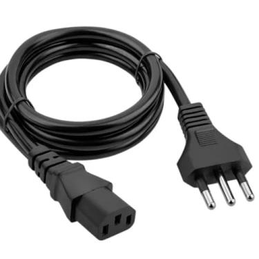 Imagem de Cabo de Força PC Tripolar Novo Padrão Brasileiro 3 Pinos 1,5 Metros - Ideal Para Computador, PC, Monitor, Impressora, Fonte ATX e Eletrodomésticos PAI