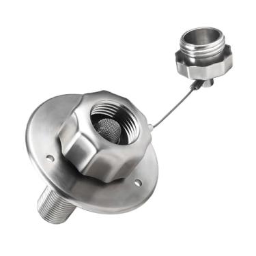 Imagem de Cryfokt RV City Water Inlet, 3 4in Ght Fêmea 1 2in NPT Male 3in Flange RV Substituição de Entrada de água Com Válvula de Retenção para Trailer de Motorhome RV Conexão de água Doce