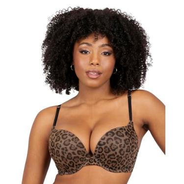 Imagem de Smart & Sexy Sutiã push-up feminino com aro e decote máximo, Leopardo clássico, 34C