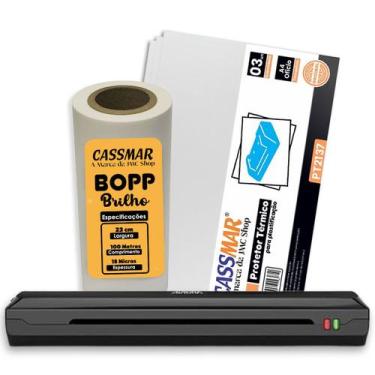 Imagem de Kit Plastificadora Aurora A4 110V + Bopp Brilho + Protetor Térmico