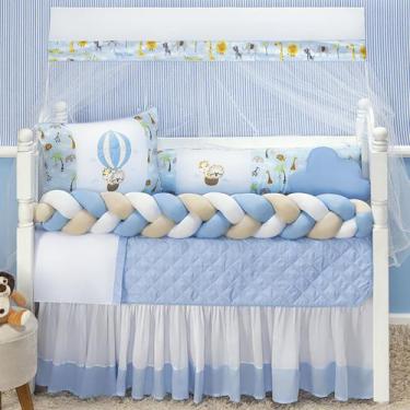 Imagem de Kit Protetor Berço Americano Safari Animais Balão 11 peças - Rei do Ki