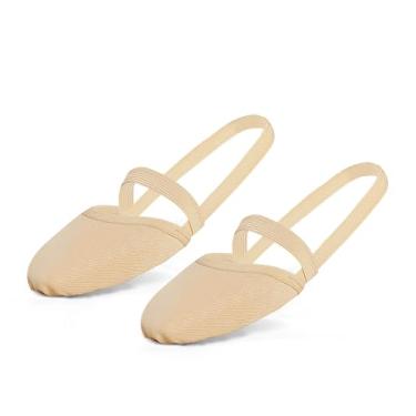 Imagem de Daydance Tênis de dança Half Soles, tênis de balé lírico de lona para meninas/mulheres, Nude., 5.5-6