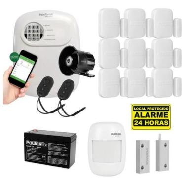 Imagem de Kit Alarme Sem Fio Intelbras 9 Magnéticos, 1 Porta de Aço, 1 Infra, Si