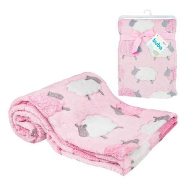 Imagem de Cobertor Infantil Antialérgico Bebê Mantinha Menina Ovelha Rosa - BUBA
