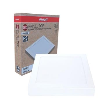 Imagem de Painel Plafon LED Avant Pop Quadrado Sobrepor 18W 3000K 1080 Lúmens 19cm - Placa Branca