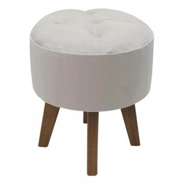 Imagem de Puff Banqueta Redondo Pé Palito - Cerâmica Regina, Bege