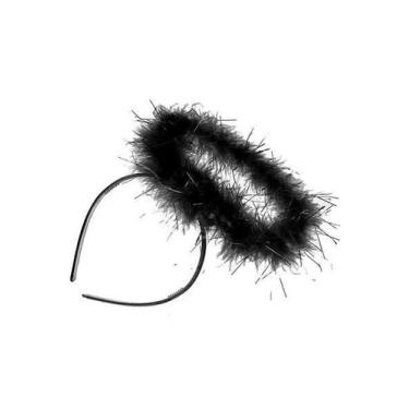 Imagem de Tiara de Anjo com Penas e Brilho Acessório de Carnaval e Festas - Abra