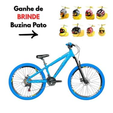 Imagem de Bicicleta Aro 26 Freeride Gta Rebel Azul 21v Câmbios Shimano Pneu Azul