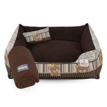 Imagem de Cama Pet Oxford + manta 03 Peças - Coleção Ursinhos - Basic 1 (60x60 cm, Ursinho Príncipe)