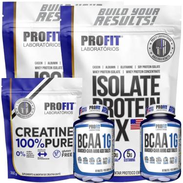 Imagem de 2X WHEY ISOLATE PROTEIN MIX 900G l 2X BCAA 1G 60 TABLETS l 1X CREATINA PURA 250G l PROFIT-Unissex