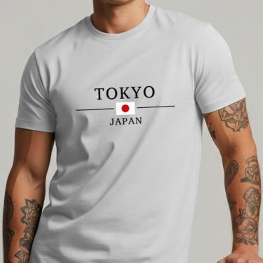 Imagem de Camiseta Masculina Tokyo Japão Estilo Streetwear Estampa Pais Casual -