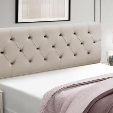 Imagem de Cabeceira Cama Box King Size Estofada Madeira Realeza - D'Julia, Bege