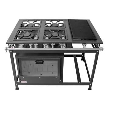 Imagem de Fogão Industrial 4 Bocas 30x30 P5 com Chapa e Forno Leona