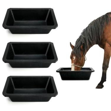 Imagem de GINDOOR 3Pcs Bandeja De Borracha Para Alimentação, Balde De Ração Para Cavalos De 10 Litros, Balde De Ração Grande, Tigela De Borracha Resistente Para Cães, Comedouro Para Cavalos, Para Cães, Gatos, P