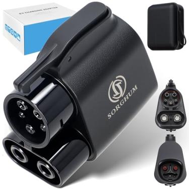 Imagem de SORGHUM Adaptador NACS para CCS - Adaptador Tesla Supercharger recentemente atualizado para CCS1 Max 500A 1000V DC carregamento super rápido com estojo de armazenamento EVA - Compatível com todos os