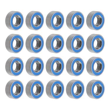 Imagem de Pastlla 20 peças MR84-2RS rolamentos rígidos de esferas 4 x 8 x 3 mm aço cromado rolamento miniatura selado duplo azul blindado, P0 (ABEC 1)