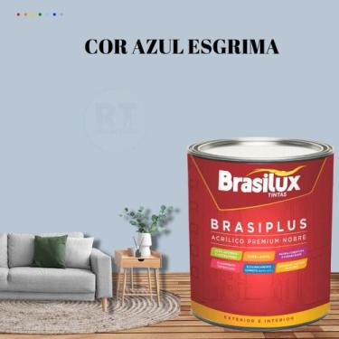 Imagem de Tinta Semi Brilho Cor Azul Petróleo 800ml Brasiplus Acrílica Lavável. 