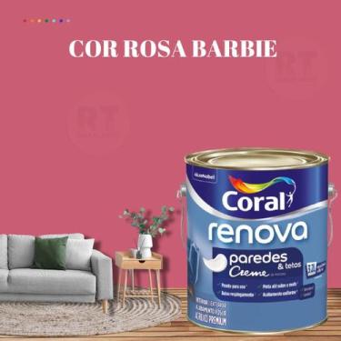 Imagem de Tinta Para Parede Acrílica Coral Renova Cor Rosa 3,2l Lavável Premium 
