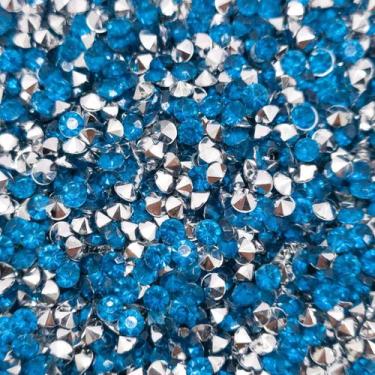 Imagem de Colagem Redondo Strass Acrílico Verde Tiffany Transparente 3mm 1000pçs