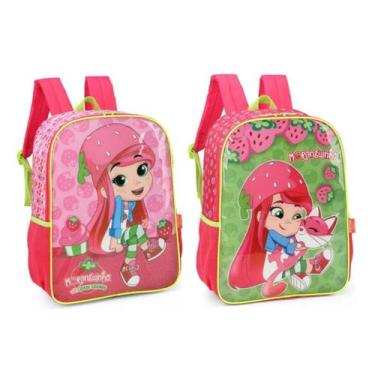 Imagem de Mochila Grande Costas Escolar Infantil Moranguinho - Luxel,  Pink