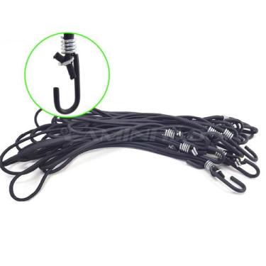Imagem de 100 Extensor Elástico Para Lona De Caminhão Preto 35cm Ferro - MS EXTE