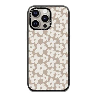 Imagem de CASETiFY Capa Pebbled para iPhone 15 Pro Max [texturizada/proteção contra quedas de 1,5 metros/compatível com Magsafe] - estampas de flores - flor natural - preto azeite