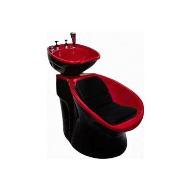 Imagem de Lavatório NEON RETRÔ Fibra - RGV Móveis para Salão, Vermelho/preto, 22