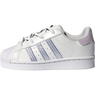 Imagem de adidas Originals Tênis unissex Superstar infantil, Branco, 7.5 Toddler