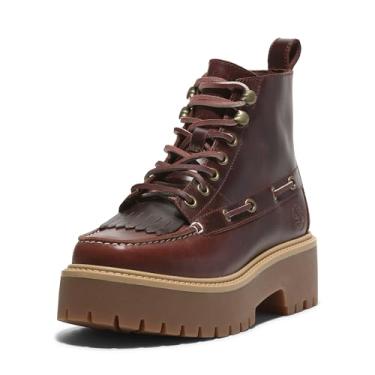 Imagem de Timberland Bota feminina Stone Street Mid Lace Up Fashion Boot, Grão integral bordô., 7