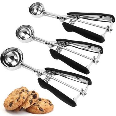 Imagem de Conjunto de colher de biscoito LLESCA 3 unidades de colher de sorvete 