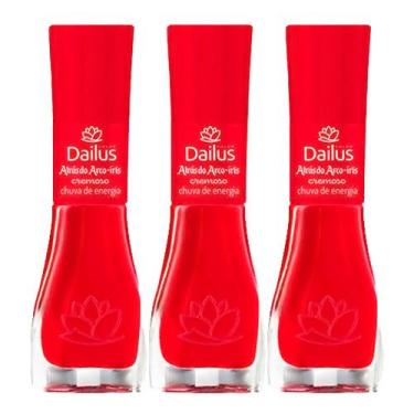 Imagem de Kit 3 Esmalte Dailus Color Atrás do Arco Íris Cor Chuva de Energia com