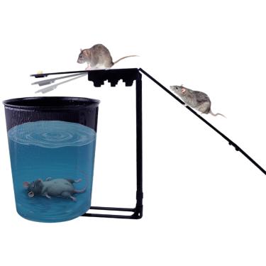 Imagem de Armadilha de rato balde Gangorra ratoeira interior para ratoeiras domésticas ao ar livre para ratoeira gardern, ratoeira reutilizável para ratos, especificamente para rato inteligente