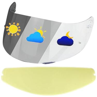 Imagem de YMTSGEQ Viseira de capacete K1 + película antiembaciamento, proteção UV resistente a arranhões, viseira à prova de vento compatível com AGV K1, K1S, K3SV, K5, K5S (fotocrômico claro/preto profundo +