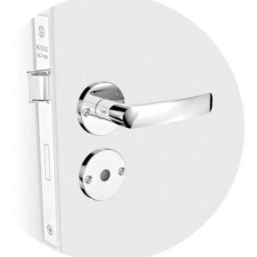 Imagem de 2X Fechadura Soprano Roseta Pali Cromada Banheiro Cor Inox