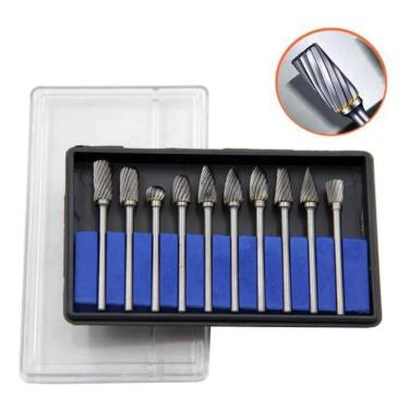 Imagem de 2X Lima E Fresa Rotativa Metal Duro Tungstênio Dremel 10 Peç