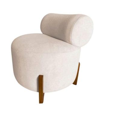 Imagem de Poltrona Decorativa Mônaco Suede Marfim - Mansão Decor