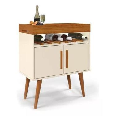 Imagem de Aparador Café Drink com Portas Pés em Madeira Pinus Ofertamo, Off Whit