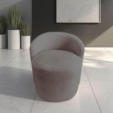 Imagem de Poltrona Decorativa Yara Orgânica Suede Capuccino - Mansão Decor