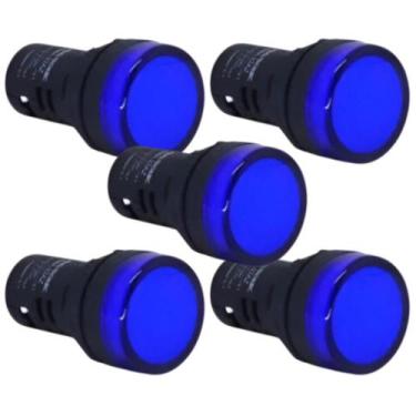 Imagem de Kit 5 sinaleiro led 22mm 12v azul stark