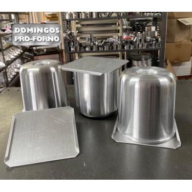 Imagem de Forma para Panetone recheado com tampa Alumínio (3 unidades) - Domingo