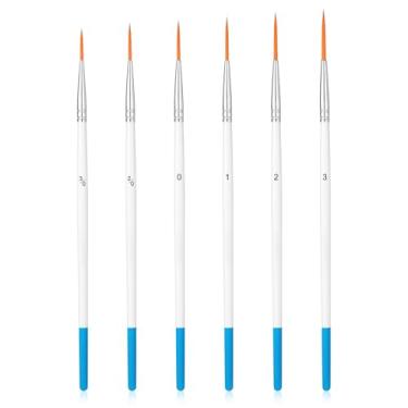 Imagem de Wanmu 6 pincéis de delineador de texto, pincel extralongo de ponta fina, pincéis de tinta altamente flexíveis, conjunto de giz em miniatura para acrílico, aquarela, guache a óleo, unhas, desenho