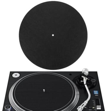 Imagem de ZJIVQO Tapete de prato para toca-discos de vinil antiestático, feltro de amortecimento de vibração (preto)