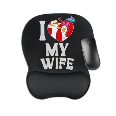 Imagem de Aganmi Tapete de rato ergonômico bonito com descanso de pulso, pequeno tapete de rato de base de borracha antiderrapante para alívio da dor, computador, laptop, casa, escritório, decoração, acessórios