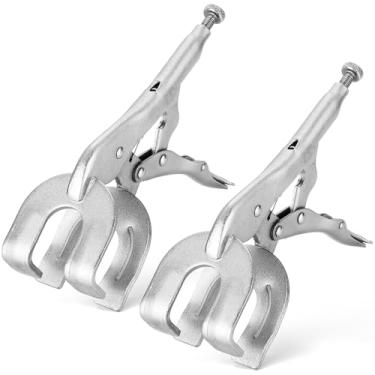 Imagem de NATGAI Conjunto de alicates de travamento de 23 cm, pacote com 2 grampos de solda de metal com liberação rápida, garras de torno de grampo C resistentes para soldagem, marcenaria, reparo de automóveis