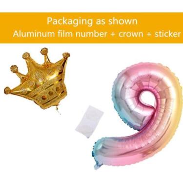 Imagem de Filme de alumínio 32 polegadas balão número de folha da coroa digital 